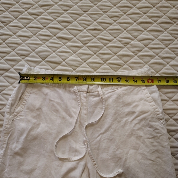 Sag Harbor Women's White Wide-Leg Pants,55%linen,45%Rayon,Lining 100%polyester. - Picture 8 of 11